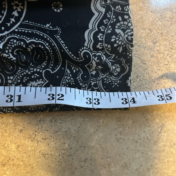 Black/white paisley print full stretch wide leg pants w/comfort waistband - Picture 8 of 8